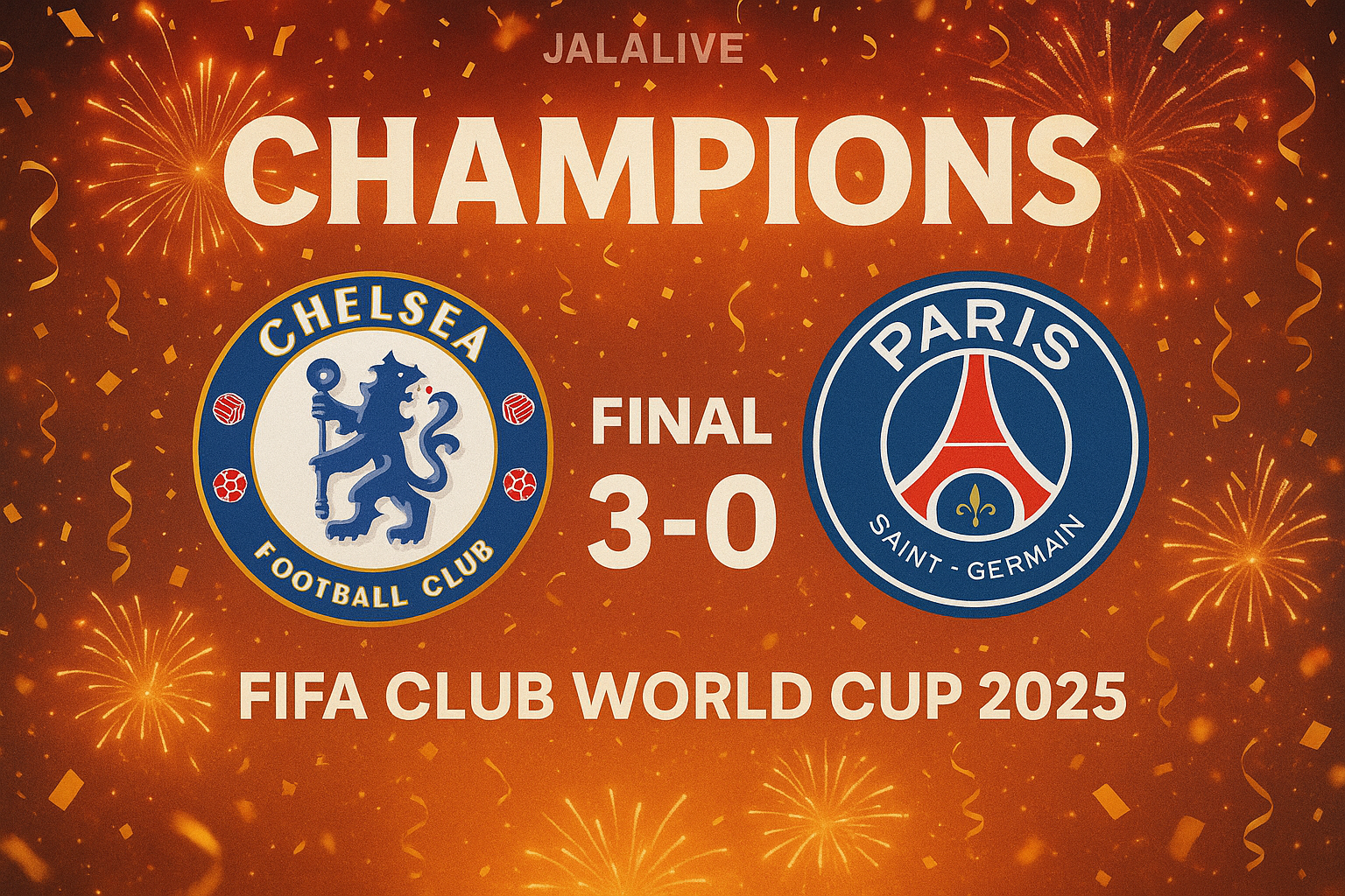 FIFA Club World Cup 2025 : Chelsea Juara Dunia! Kemenangan Telak 3-0 atas PSG Live di Jalalive